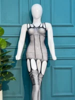 Elegance Floral Lace Bodystocking with Cut-Out Accents - Image 6