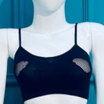 Seamless Mesh-Panel Sports Bralette
