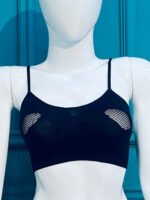 Seamless Mesh-Panel Sports Bralette