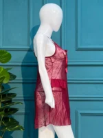 Ethereal Crimson Lace Babydoll & Thong Set - Image 3