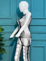 Midnight Web Full-Body Lingerie Bodysuit - Image 2