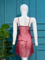 Ethereal Crimson Lace Babydoll & Thong Set - Image 5