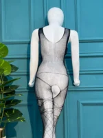 Ethereal Noir Floral Mesh Bodystocking - Image 4