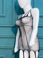 Elegance Floral Lace Bodystocking with Cut-Out Accents - Image 5