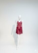 Ethereal Crimson Lace Babydoll & Thong Set