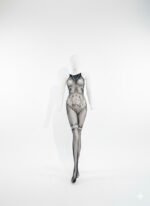 Intricate Floral Lace Bodystocking Full-Body Mesh Lingerie