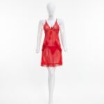 Scarlet Lace Mesh Babydoll Nightwear with Ruffle Trim