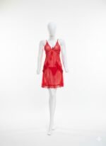 Scarlet Lace Mesh Babydoll Nightwear with Ruffle Trim