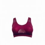 Seamless Breathable Sports Bra Maroon Mesh Detail